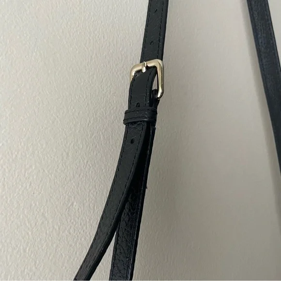 KATE SPADE Two-Tone Black and Grey Leather Medium Handbag with Removable Strap - Picture 9 of 15